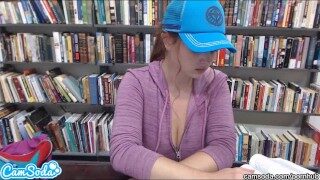 lesbian latina secretly stripping in college library showing big tits